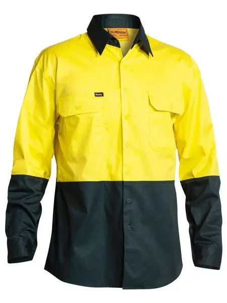 Bisley Workwear Cool Lightweight Hi Vis Drill Shirt Long Sleeve BS6895 Metro Workwear.